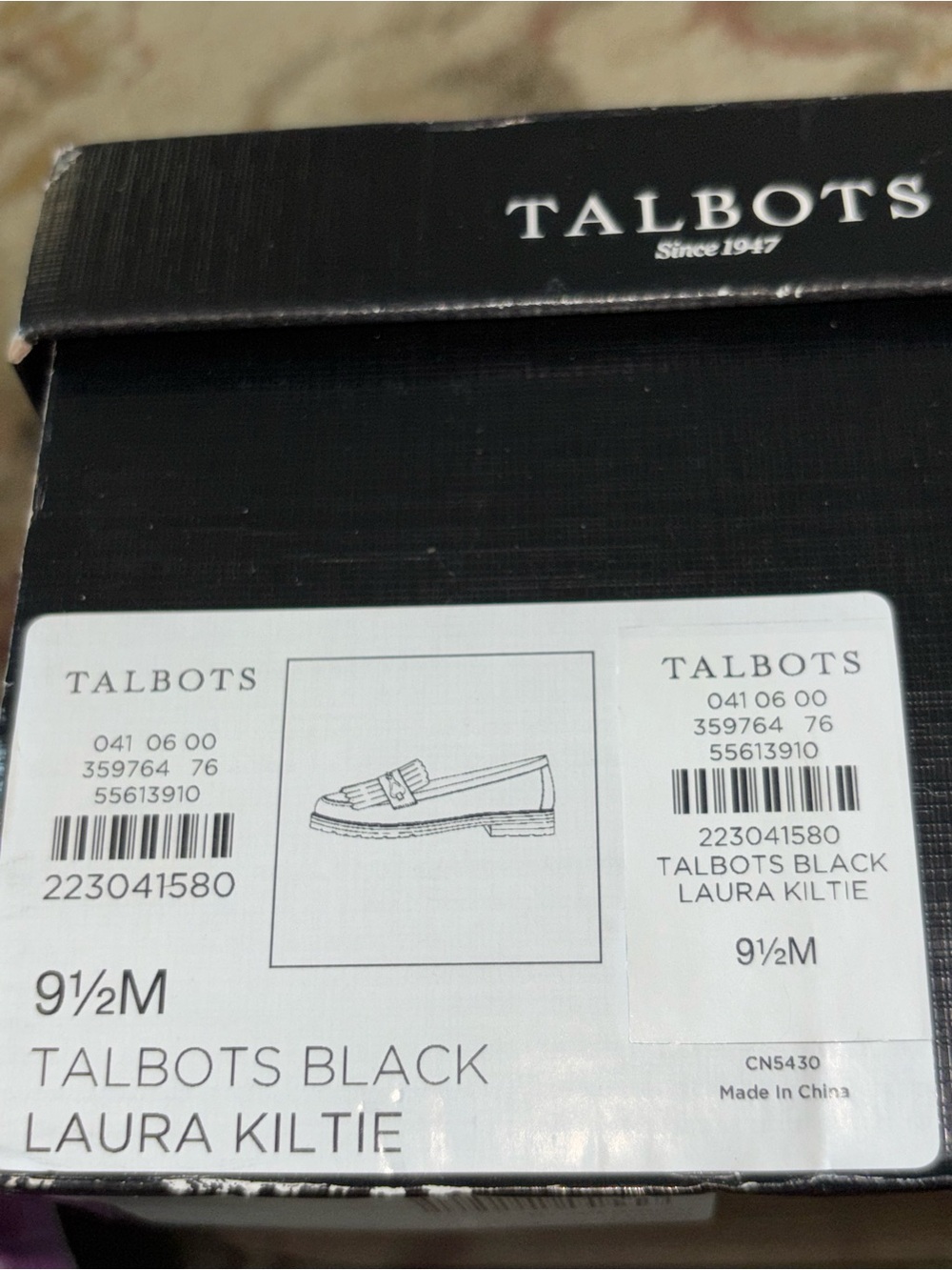 Talbots 9.5. Laura kiltie Black Leather Tassel Loafers for Women - Picture 4 of 5